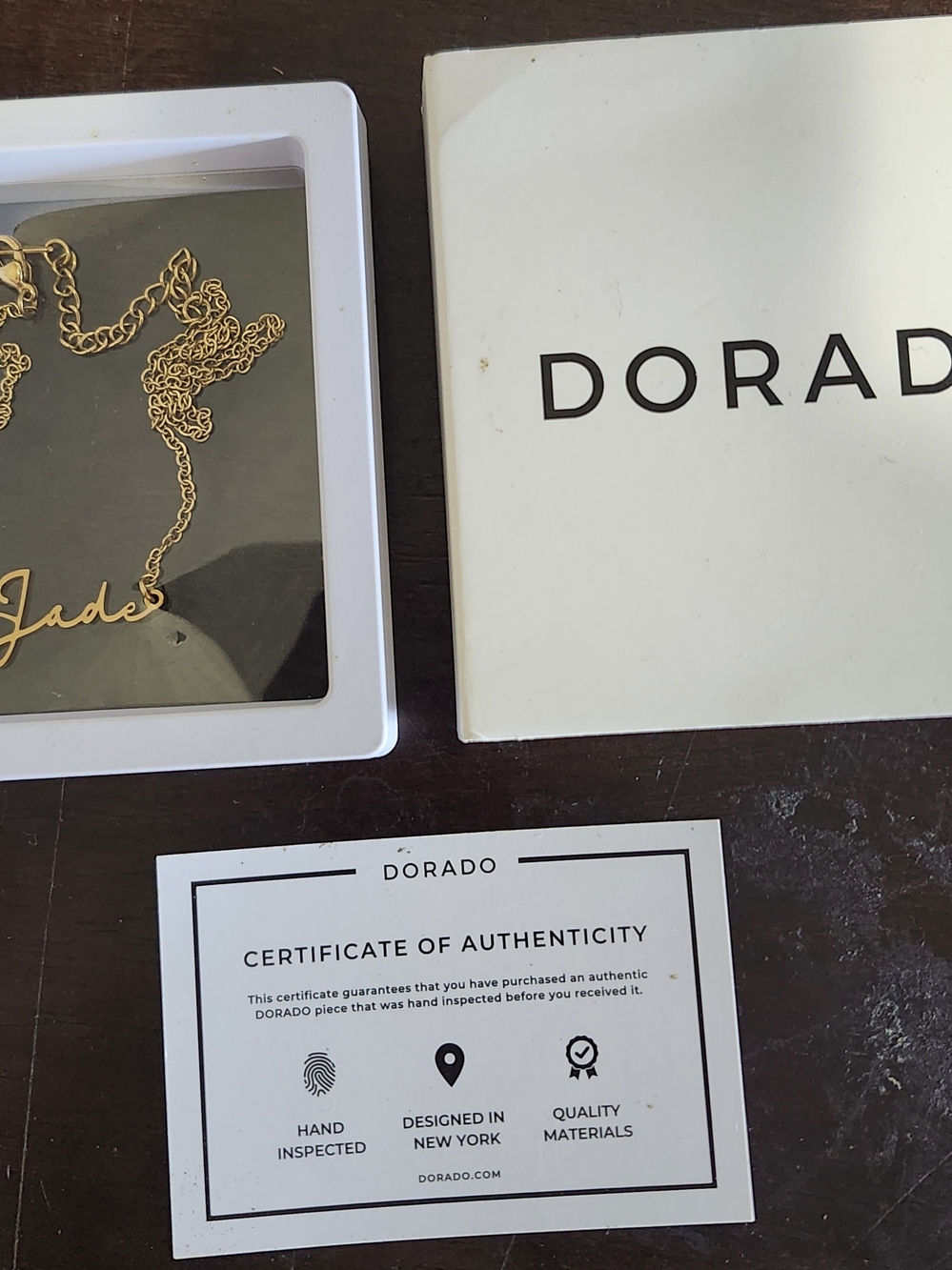 Dorado Gold Nameplate (JADE) Necklace